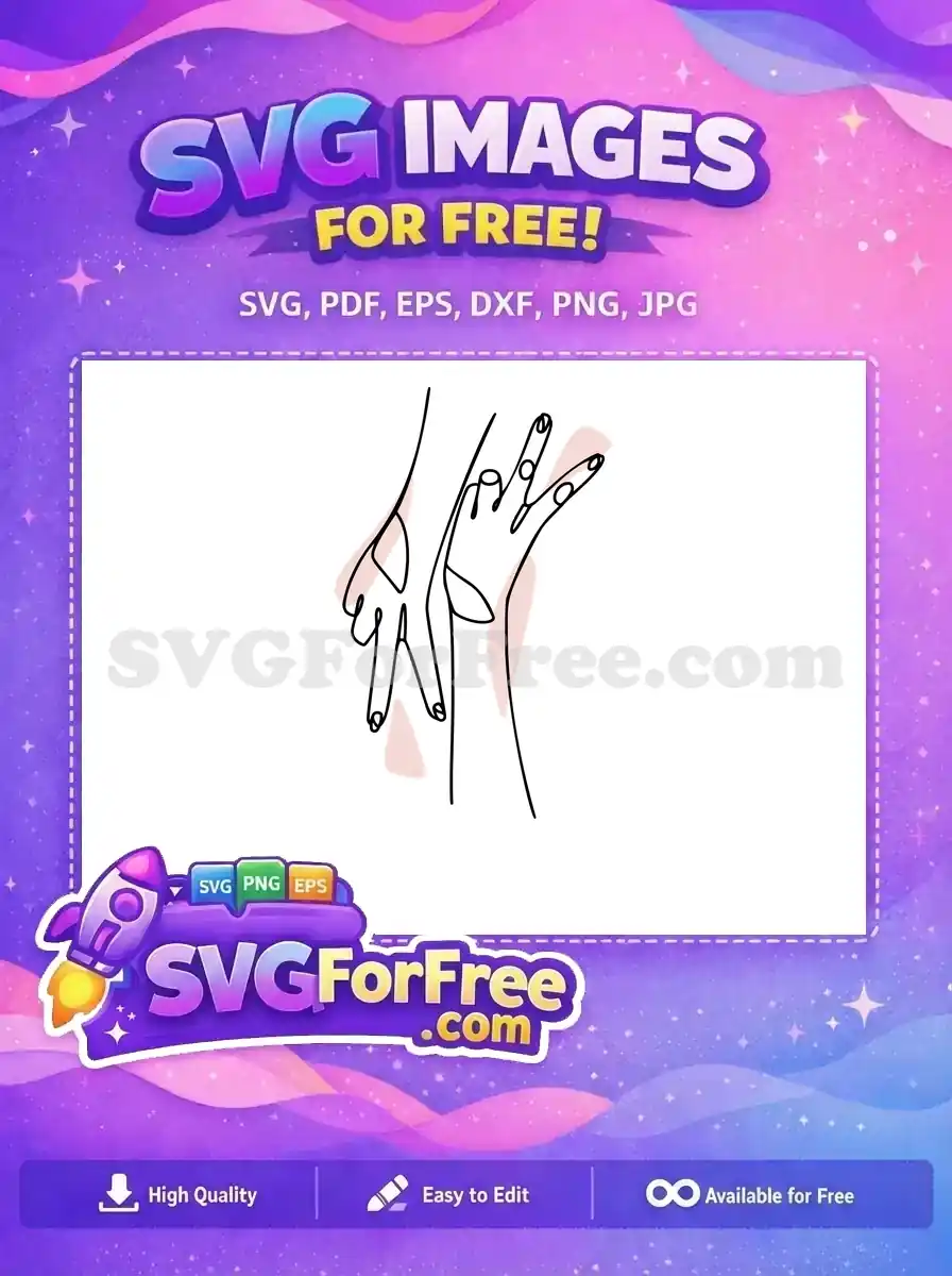 Free Elegant Hand Free Holding Flower Line Simple Free SVG