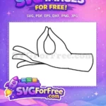 Free Fingers Touching Free Flower Holding Line Free SVG - Instant Download