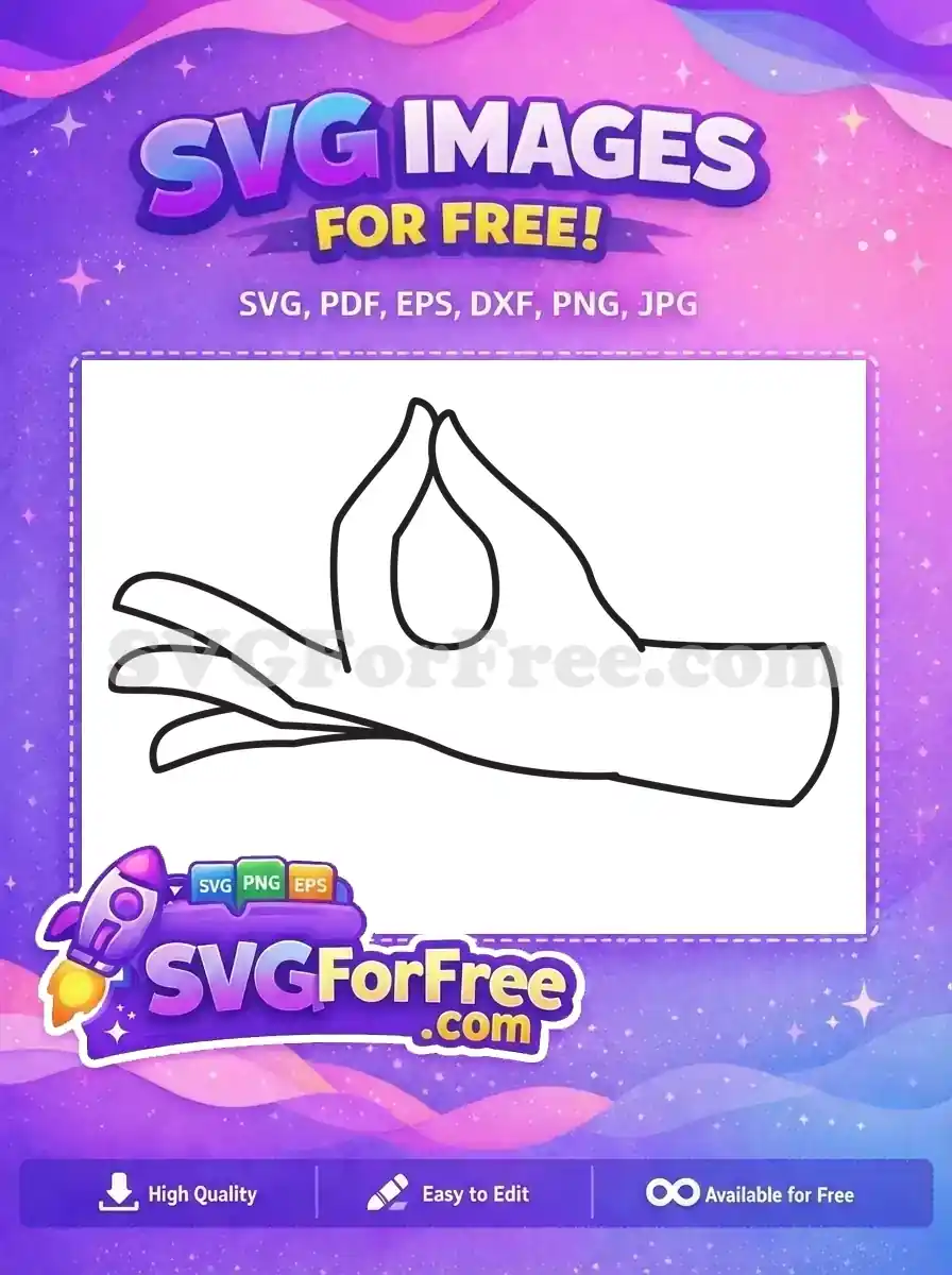 Free Fingers Touching Free Flower Holding Line Free SVG
