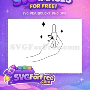 Free Black Nails Free Sparkles Hand Holding Polish Free SVG