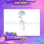 Free Rose Hand Drawn Free Flower Holding Art Free SVG - Instant Download