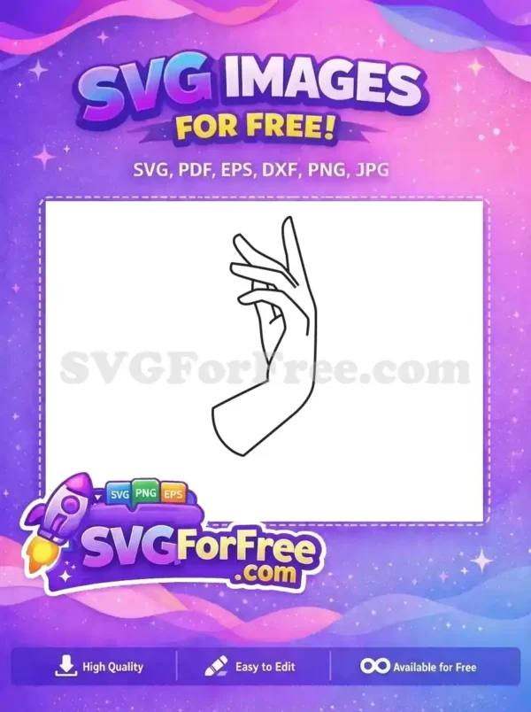 Free Hand Gesture Free Holding Flower Stylish Free SVG