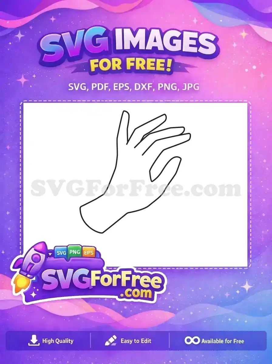 Free Hand Fingers Free Holding Flower Line Art Free SVG