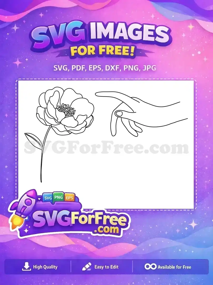 Free Delicate Petals Free Hand Holding Flower Bouquet Free SVG
