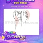 Free Hand Gesture Free Flower Holding Minimalist Line Free SVG - Instant Download