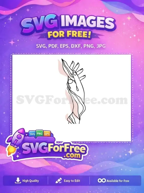 Free Hand Holding Rose Free Minimalist Line Free SVG 2