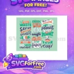Free Zero Waste Free Green Vibes Save Planet Free SVG - Instant Download