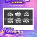 Free Handwritten Lettering Composition Free Sassy Drama Quotes Bundle Free SVG - Instant Download