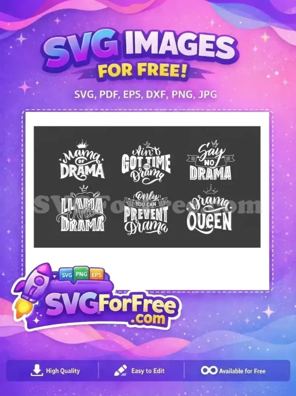 Free Handwritten Lettering Composition Free Sassy Drama Quotes Bundle Free SVG