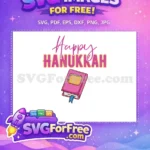 Free Pink Happy Hanukkah Book Free Blue Bookmark Free SVG - Instant Download