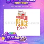 Free Nine Branch Hanukkah Free Peace Love Celebration Free SVG - Instant Download