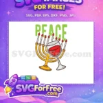 Free Peace Candles Free Red Wine Hanukkah Free SVG - Instant Download
