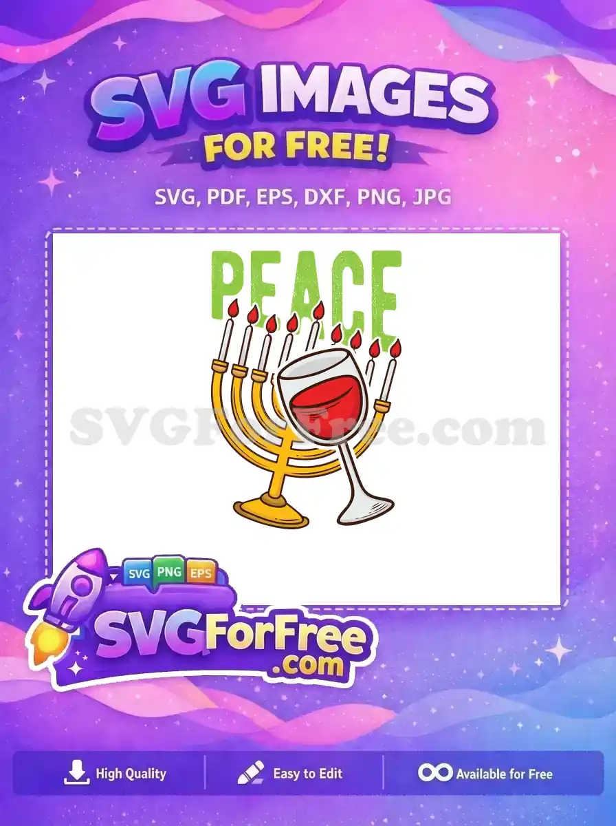 Free Peace Candles Free Red Wine Hanukkah Free SVG