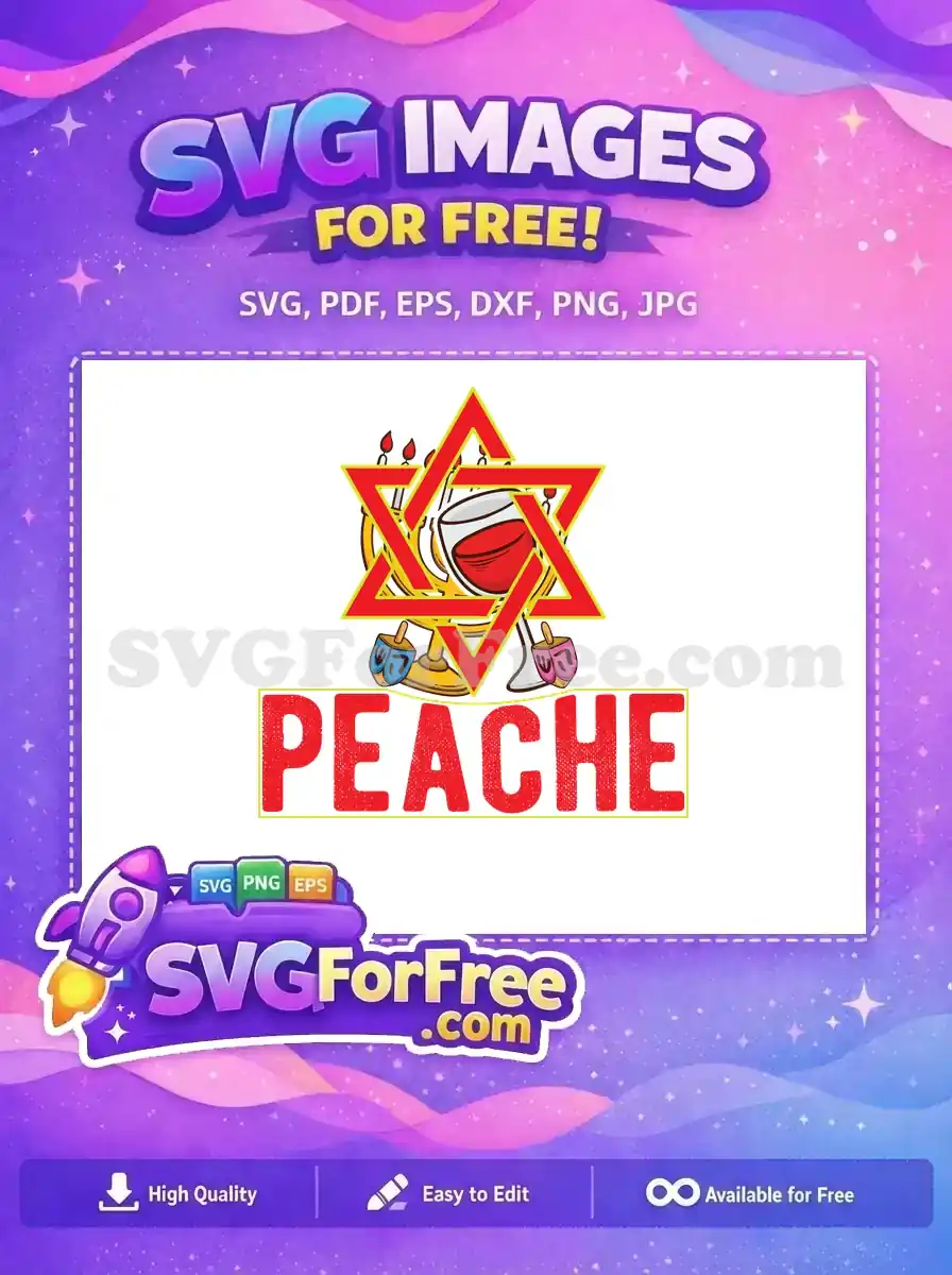 Free Star of David Menorah Free Wine Glass Dreidels Hanukkah Free SVG