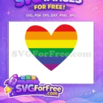 Free Rainbow Colors Free Heart Shape Valentines Free SVG - Instant Download