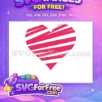 Free Striped Heart Free Valentines Day Heart Simple Free SVG - Instant Download