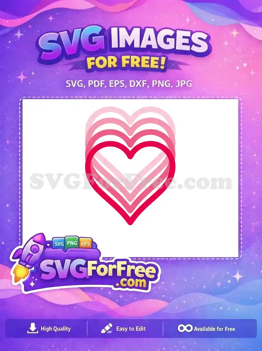 Free Retro Pink Heart Free Layered Design Valentines Free SVG