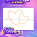 Free Peach Hearts Outline Free Overlapping Design Valentines Free SVG - Instant Download