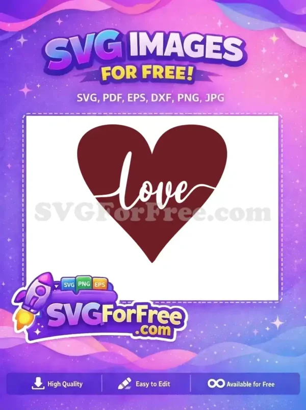 Free Red Heart Free Love Valentines Day Free SVG