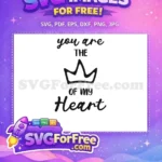 Free You Are The Queen Of My Heart Free Crown Happy Valentines Day Free SVG - Instant Download