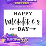 Free Mixed Fonts Cursive Free Heart Arrow Graphic Happy Valentines Day Free SVG - Instant Download