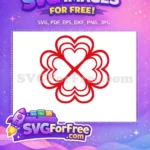Free Layered Red Hearts Free Clover Shape Happy Valentines Day Free SVG - Instant Download