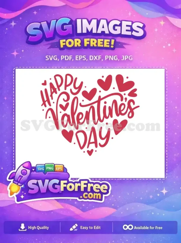 Free Red Heart Shape Free Valentines Day Decoration Happy Valentines Day Free SVG