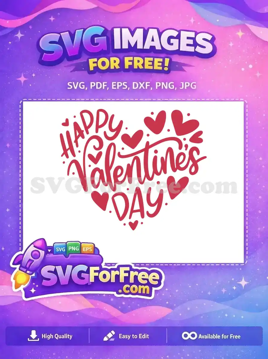 Free Red Heart Shape Free Valentines Day Decoration Happy Valentines Day Free SVG