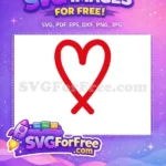 Free Red Heart Shape Free Valentines Day Card Free SVG 1 - Instant Download