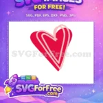 Free Simple Line Free Heart Pink Valentines Free SVG - Instant Download