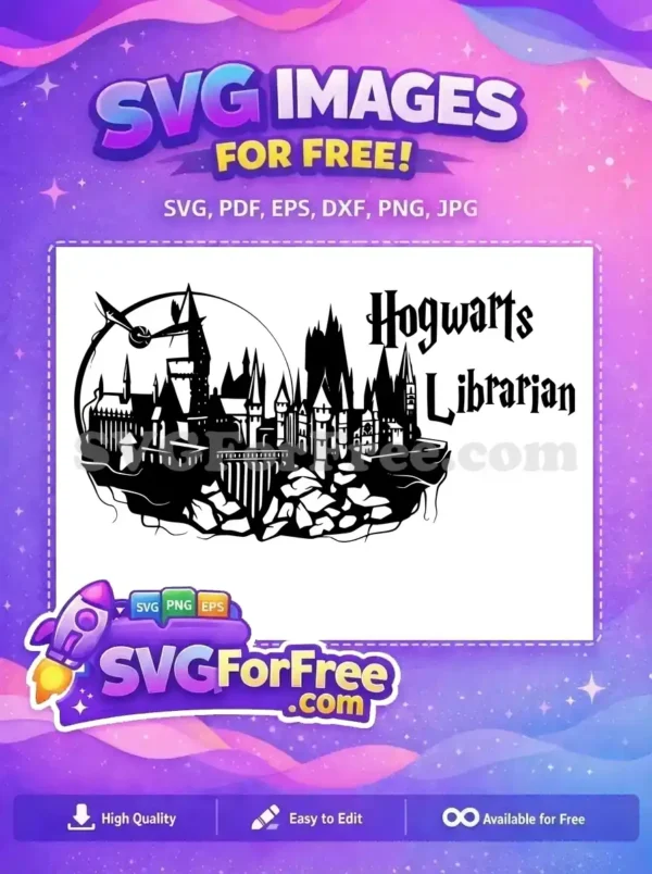 Free Hogwarts Castle Free Clock Tower Harry Potter Free SVG 1