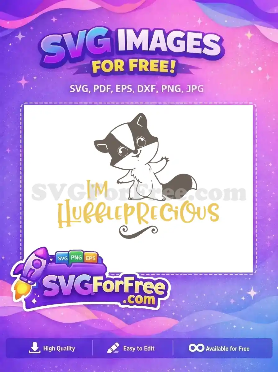 Free Cute Hufflepuff Badger Free Huffleprecious Text Harry Potter Free SVG