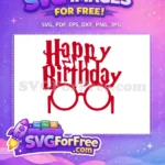Free Red Happy Birthday Free Harry Potter Free SVG - Instant Download