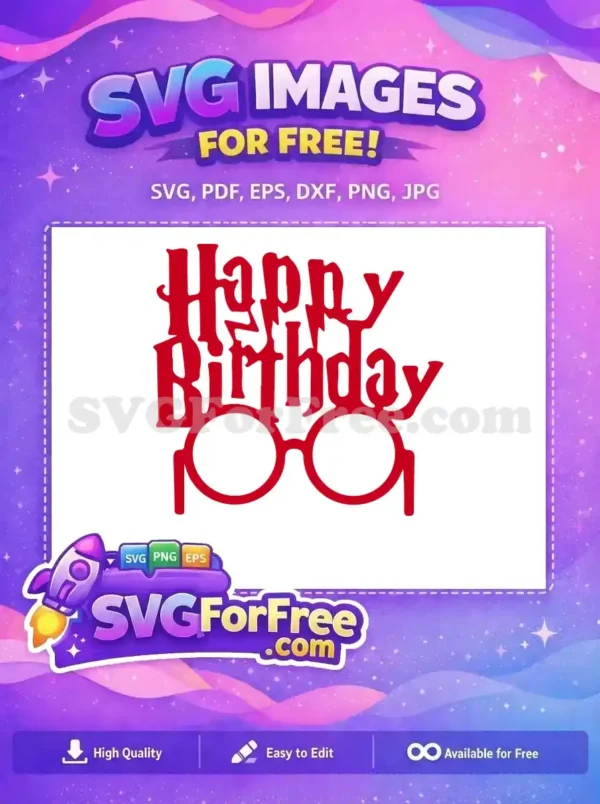 Free Red Happy Birthday Free Harry Potter Free SVG Free Red Happy Birthday Free Harry Potter Free SVG