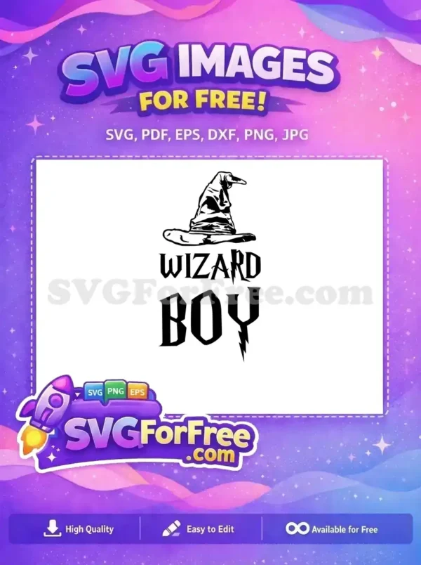 Free Sorting Hat Free Wizard Boy Harry Potter Free SVG 1