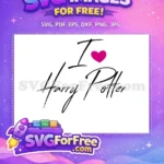 Free Heart Detail Free I Love Free Harry Potter SVG - Instant Download