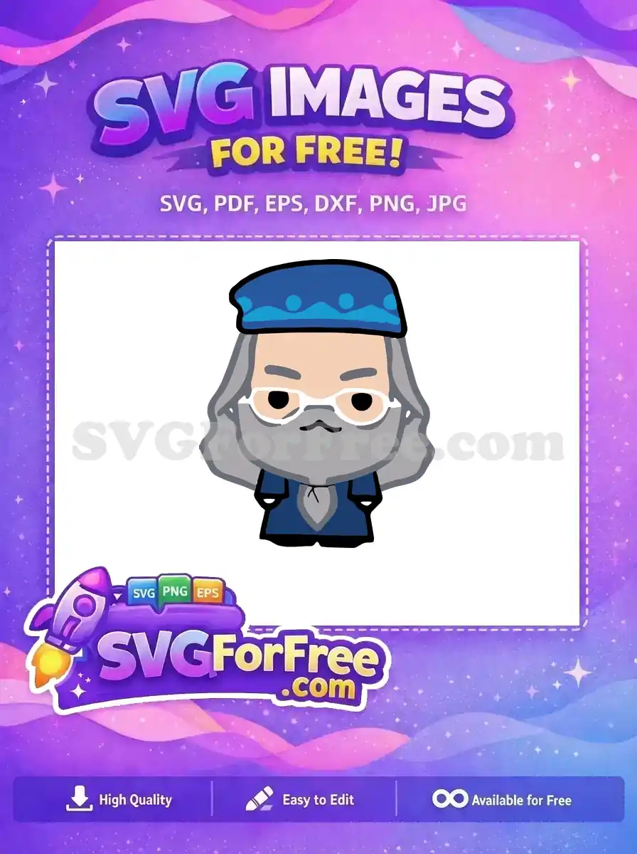 Free Blue Hat Free White Glasses Harry Potter Free SVG