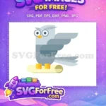 Free Grey Owl Perched Free Expressive Eyes Harry Potter Free SVG - Instant Download