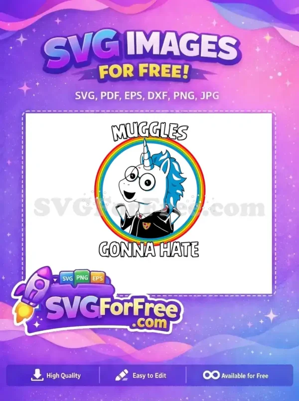 Free Unicorn Glasses Free Blue Mane Harry Potter Free SVG