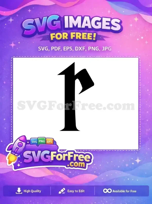 Free R Letter Free Black Initial Harry Potter Free SVG