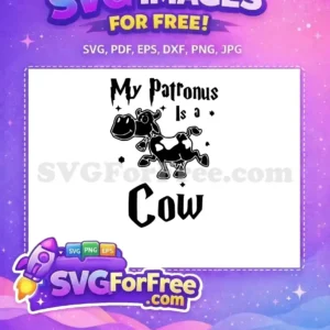 Free Black White Cow Free Patronus Harry Potter Free SVG Free Black White Cow Free Patronus Harry Potter Free SVG