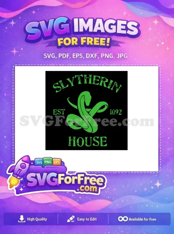 Free Slytherin Snake Free Green Emblem Harry Potter Free SVG