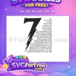 Free Lightning Bolt Free Number Seven Harry Potter Free SVG - Instant Download