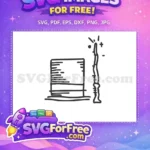 Free Wizarding Hat Free Magic Wand Harry Potter Free SVG - Instant Download