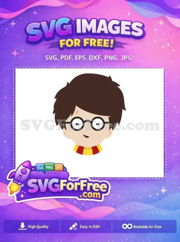 Free Round Glasses Free Lightning Scar Harry Potter Free SVG 2