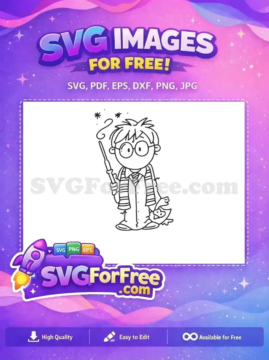 Free Cute Harry Potter Free Cartoon Character Harry Potter Free SVG