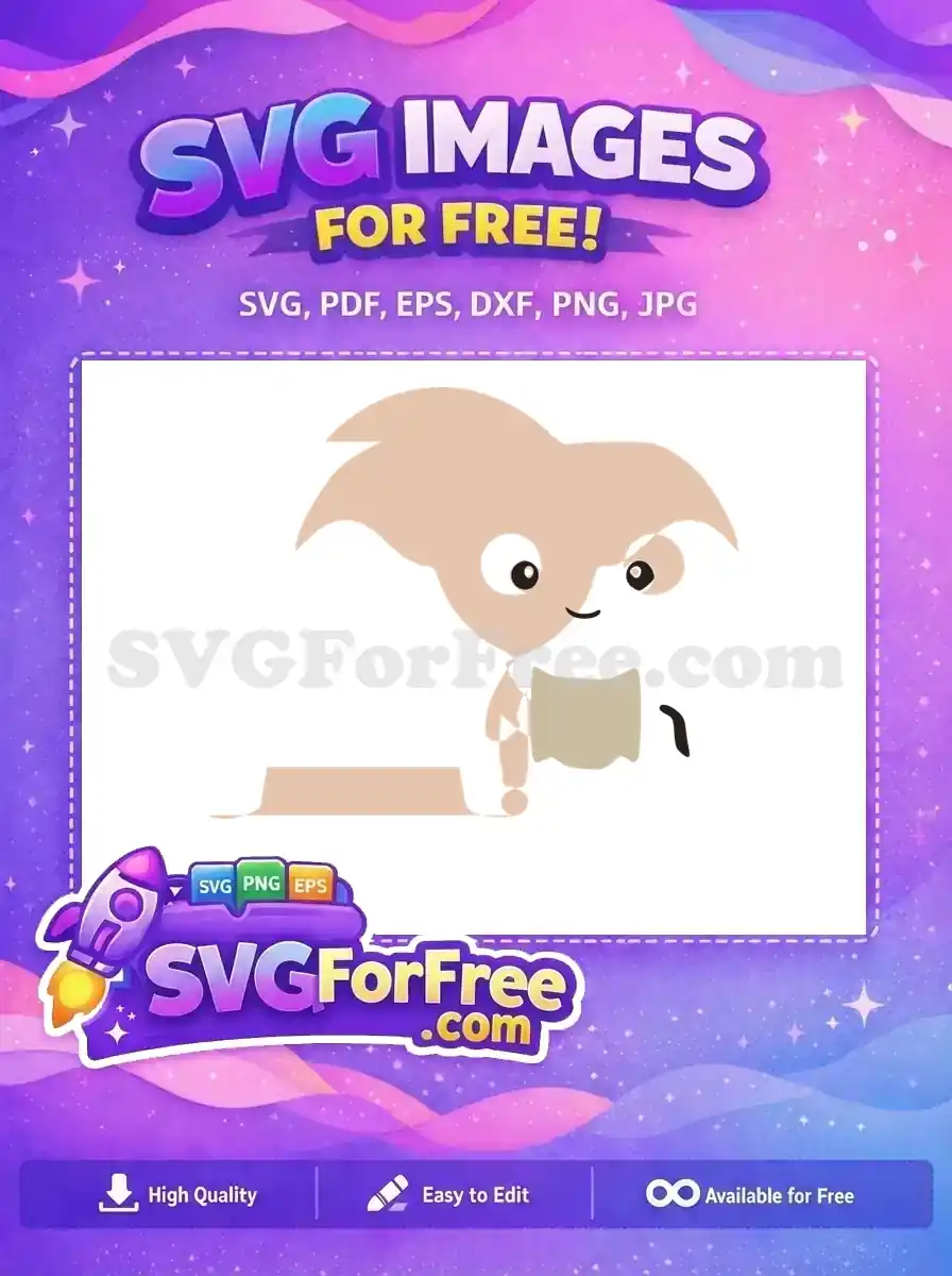 Free Dobby with Sock Free Cute Eyes Harry Potter Free SVG
