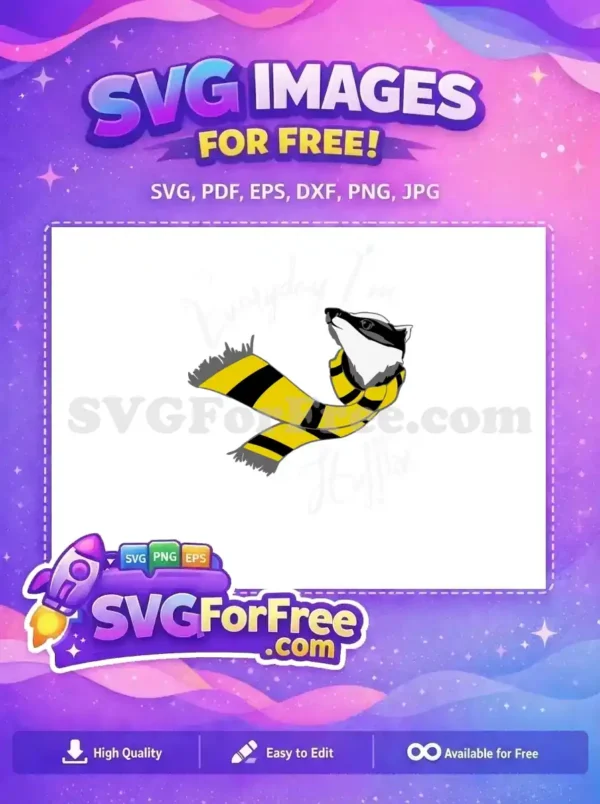 Free Badger Head Free Yellow Scarf Harry Potter Free SVG 1