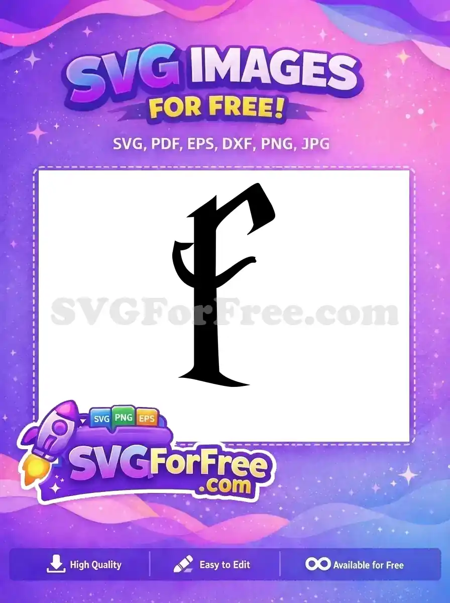 Free Letter F Free Black Initial Harry Potter Free SVG