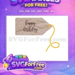 Free Happy Birthday Tag Free Brown Paper Texture Card Free SVG - Instant Download